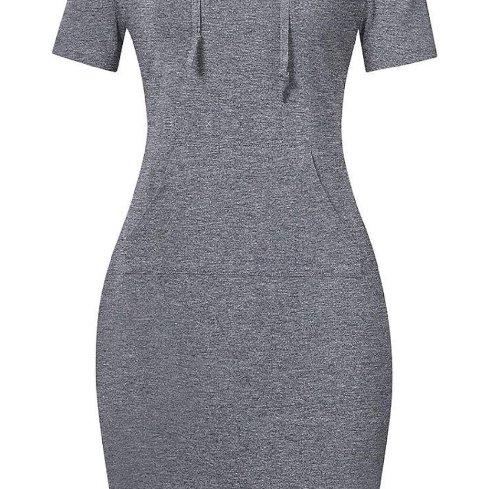 Hooded mini short sleeve dress